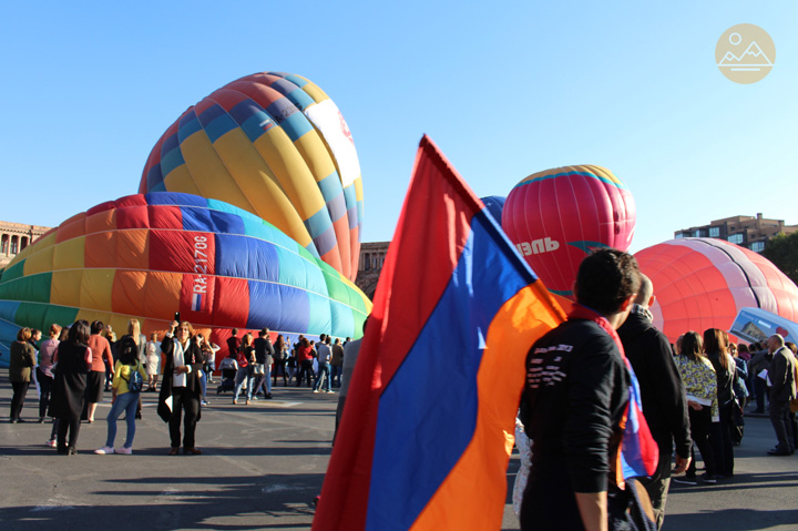 International hot air balloon festival in Yerevan, Armenia
