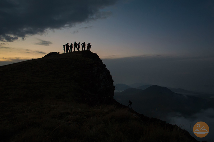 Hikers on Azhdahak mountain in Armenia