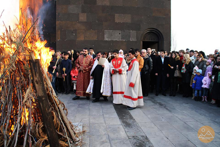 Armenians celebrating the feast of Trndez