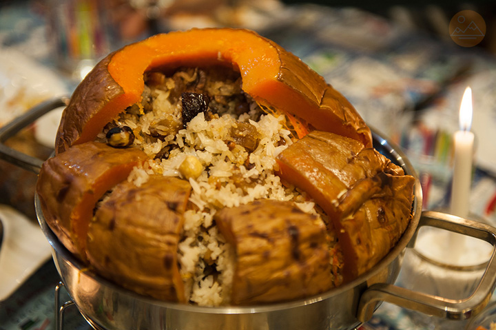 Ghapama - traditional Armenian pumpkin dish for New Year and Christmas