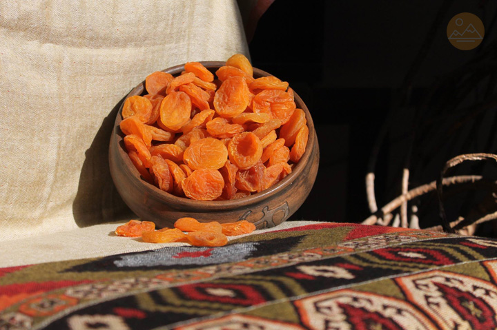 Sun-dried apricots in Armenia
