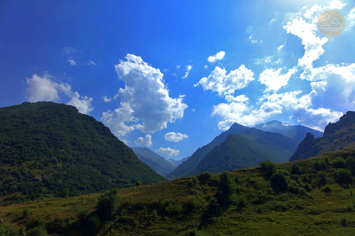 Mountainous landscapes around the town of Kajaran in Syunik Province of Armenia