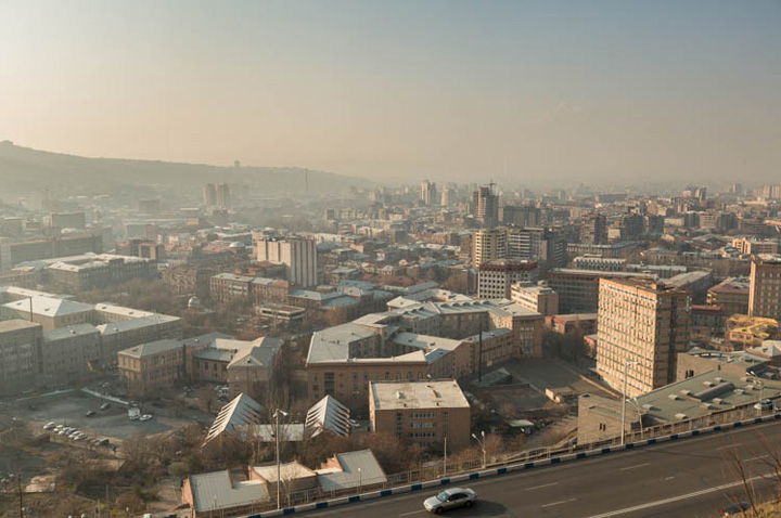 Panoramic view of Yerevan from Cascade complex