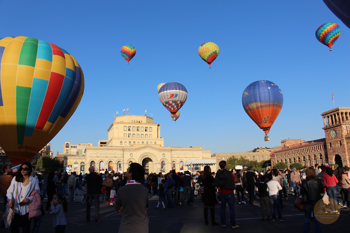 International hot air balloon festival in Yerevan, Armenia