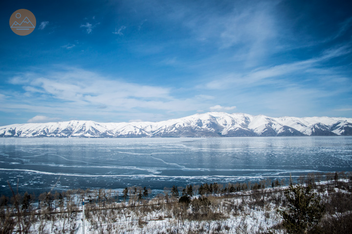 Lake Sevan in winter, travel in Armenia
