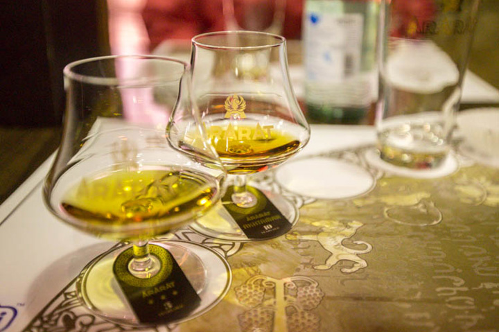 Armenian cognac tasting at Ararat cognac factory in Yerevan