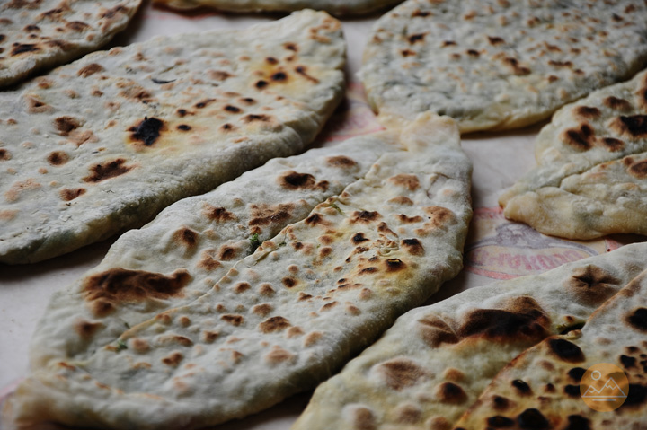 Zhengyalov hats - traditional Armenian bread stuffed with herbs, specialty of Nagorno Karabakh